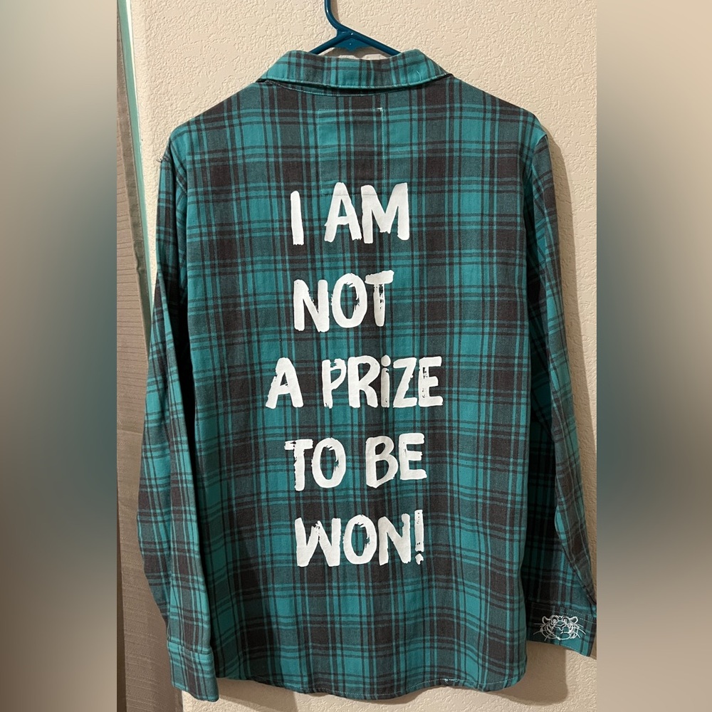 DISNEY x CAKEWORTHY Princess Jasmine flannel button down top, Sz M